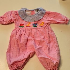 Smocked circus corduroy outfit
